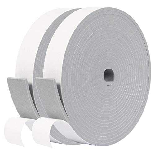 Preisvergleich Produktbild Dichtungsband 25mm(B) x3mm(D) Selbstklebendes Schaumstoffband Kollisionsschutz für Garage Möbel Kochheld, Gummidichtung für Siegel Schalldämmung Gesamtlänge 10m (2 Rollen je 5m lang) Grau