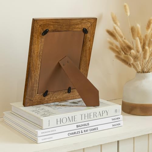Image of Aurum Crafts Bella Handpainted Wooden Photo Frame 4x6 Inch | Handcrafted Mango Wood Picture Frame with Floral Design | Tabletop & Wall Mount Frame for Home Decor