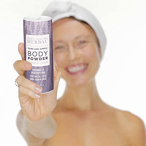 Body Powder, Talc Free Powder For Women, Talcum Powder, Blissful Earth Scent, Essential Oils Lavender, Vetiver And Clary Sage, Cornstarch Free, Bath Powder, Ora’s Amazing Herbal #TOP3