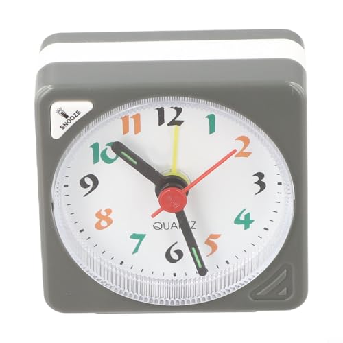 PureBowlic Reloj despertador cuadrado para hacer tictac fuerte de segunda mano, mesita de noche de plástico compacto, decoración para dormitorio, oficina, estudio, funciona con pilas para mini viajes