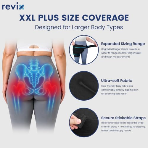 Image of REVIX XXL Hip Ice Pack Wrap for Hip Replacement, Reusable Gel Ice Pack