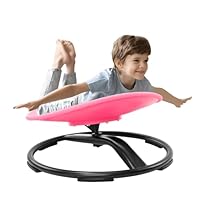 Zhenx Spinning Chair for Autistic Kids (3-18 Years), Sensory Swivel Chair for Teens with ADHD/Autism – 21×19 Inch 220LBS Weight Capacity Seat – Sit and Spin Calming Toy for Body Balance (Pink)