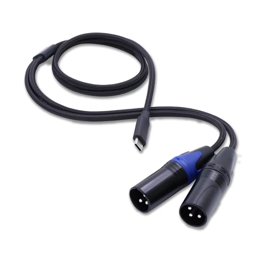 Câble USB C vers double XLR mâle 1m Duttek pour microphone enregistrement studio baladodiffusion