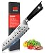 Produktbild SHAN ZU Damastmesser, Santokumesser Küchenmesser 18cm Kochmesser Damaskus 10Cr15Mov Edelstahl Scharfe Messerklinge Ergonomischer G10 Griff Exquisiter Geschenkverpackun