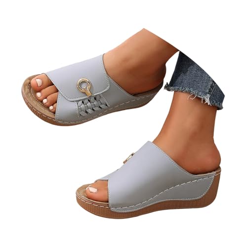 Sandales en liège pour femme élégantes et confortables à talon compensé