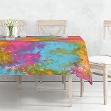 THE ART BOX Rectangle Tablecloth 62x85 Inch, Washable 100% Cotton Table Cloth Decorative Cover for H