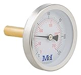 Conexión horizontal 1/2" gas Mei 6203222100 Termómetro para calefacción, 63 mm