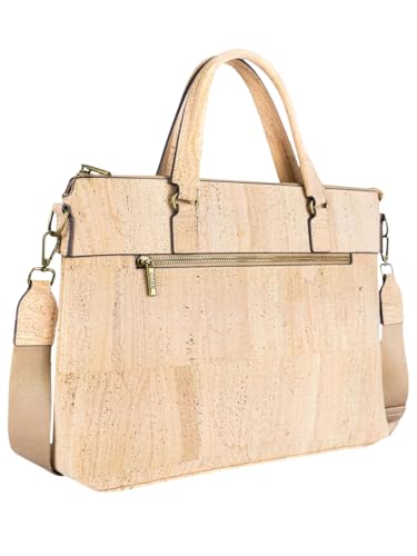 Portuguese Cork Laptop Bag 15.6" Vegan Leather Briefcase