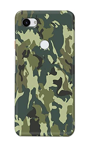 Image of Printed Hard Back Cover Case for Google Pixel 3A Back Cover (Green Army Camouflage) -1803
