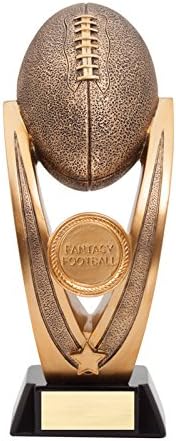 SHOP AWARDS AND GIFTS Customizable 11-1/2 Inch Antique Gold Resin Finish Fantasy Football Trophy, Includes Personalization