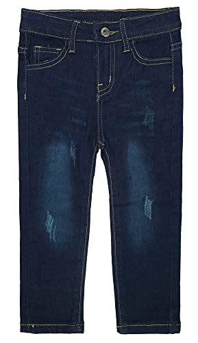 KIDSCOOL SPACE Little Girls Boys Jeans,Elastic Band Inside Ripped Stretchy Soft Thin Summer Denim Slim Pants