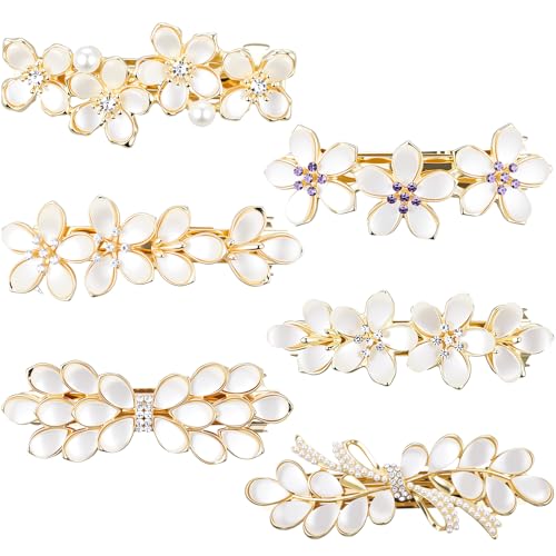 Geyoga 6 Pieces Vintage Hair Barrettes for Women Retro Flower
