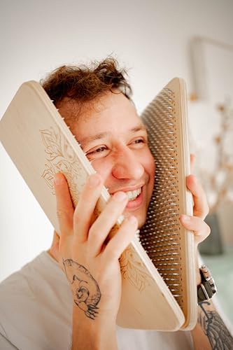 Wooden Yoga Board for Acupressure, Meditation, and Deep Tissue Massage with Embedded Nails - Enhance Your Yoga Practice and Experience Acupuncture Massage, Brown - Image 5