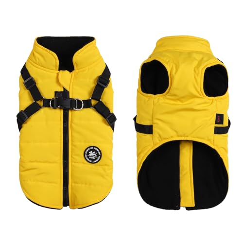 Norbi Manteau d'hiver pour Chien avec Harnais intégré, réglable pour Petits et Grands Chiens, Manteau Chaud pour Temps Froid