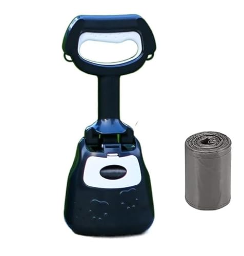 Anomidry Dog Pooper Scooper Portable Poop Picker for Small and Medium Dogs, Dog Waste Scooper with Bag Dispenser, Includes 1 roll of Garbage Bags (Color : C, Size : 28.5 * 12.5cm)