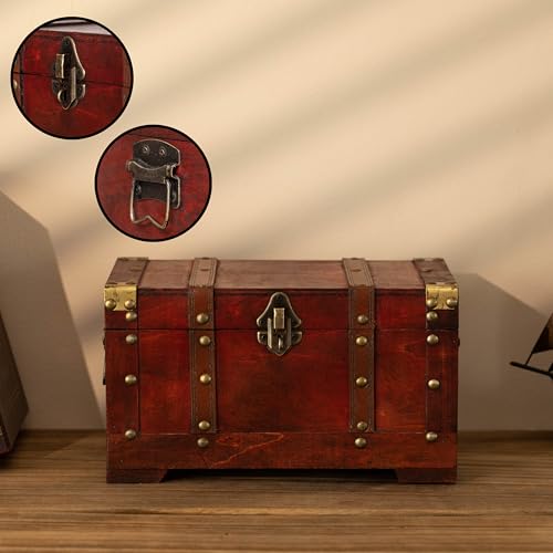 Vintiquewise(TM Antique Style Wooden Trunk, Small