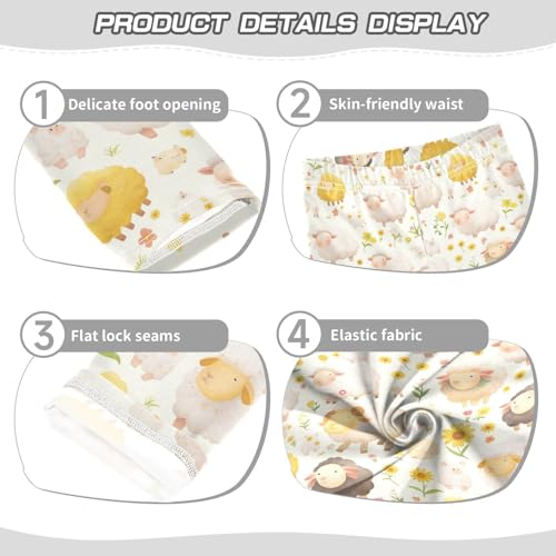 KLL Watercolor Cute Sheep Girls Athletic Leggings Soft Full Length Dance Pants Exercise3