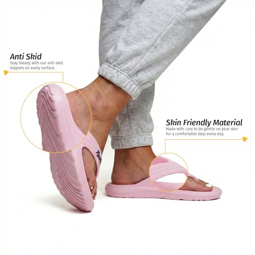 Image of YOHO Drizzle Soft Slippers for Women, Mild Acupressure, Lightweight, Anti Skid & Slip, Diabetic Footwear for Woman, Home Wear Bathroom Chappal for ladies | Waterproof Monsoon & Rainy Footwear