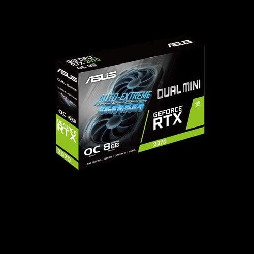 ASUS Dual NVIDIA GeForce RTX 2070 MINI OC Edition, Scheda Video Gaming Compatta, HDMI, DisplayPort, DVI-D, Striscia LED, Ventole AxialTech, Tecnologia 0 dB e Tecnologia Auto-Extreme ASUS Dual NVIDIA GeForce RTX 2070 MINI OC Edition, Scheda Video Gaming Compatta, HDMI, DisplayPort, DVI-D, Striscia LED, Ventole AxialTech, Tecnologia 0 dB e Tecnologia Auto-Extreme