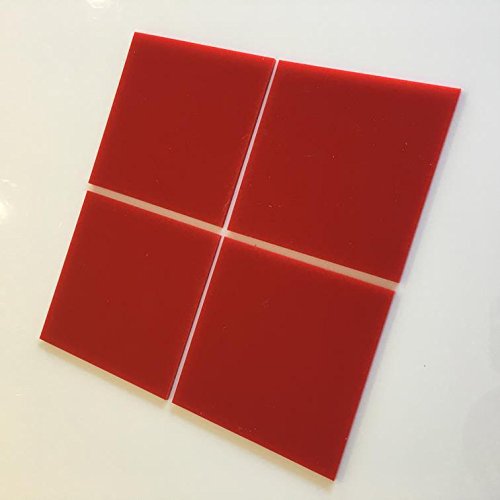 Super Cool Creations Square Tiles, Red - Pack of Twenty - 2cm x 2cm