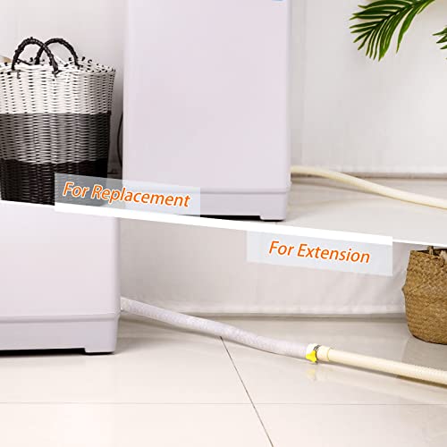 MyLifeUNIT Washing Machine Drain Hose Extension Kit, Universal Washer Drain Hose Replacement Parts Fit for 1-1/4", 1-1/3", 1-1/2", 1-2/3" Outlet Diameters with 1 Clamp, 6.9 Feet