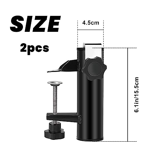 2 Pcs Sonnenschirmhalter Balkongeländer, Sonnenschirmhalter Für Rechteckige Geländer, Sonnenschirmständer Schirmhalterung Balkongeländer Einstellbar Schirmständer Für Garten Terrasse (Ø 25-38mm) – Bild 3