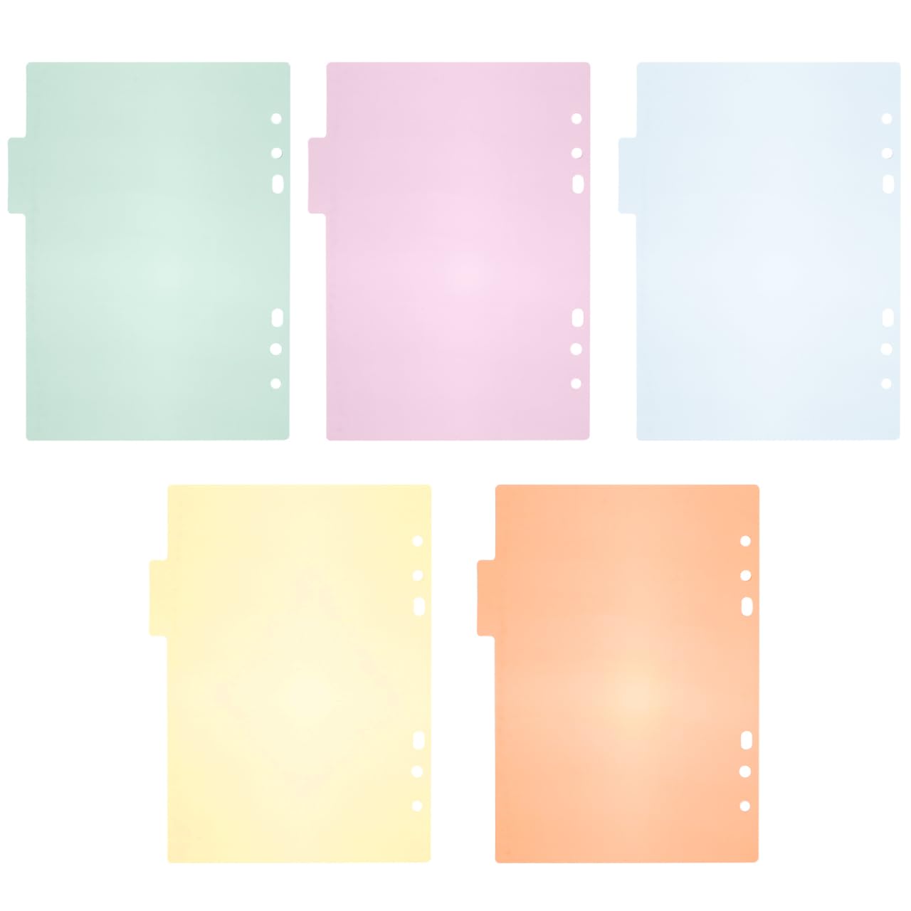 STOBOK A5 Binder Dividers Labels Plastic Tabs Insertable Index Dividers for Office Organization Colorful Plastic Index Tabs for Binders and File Folders