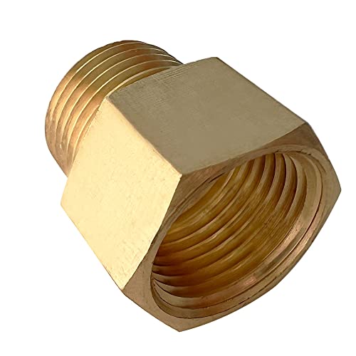 Yoebor 3/8" BSP Female to 3/8" NPT Male Adapter Gauge Sensor Sender Adapter Brass Pipe Fitting Pack of 2