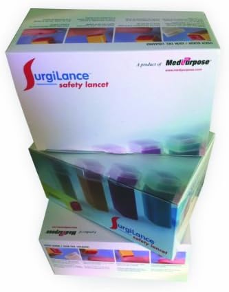 Surgilance Blade Safety Lancet, 2.3mm, Blue, 100/bx