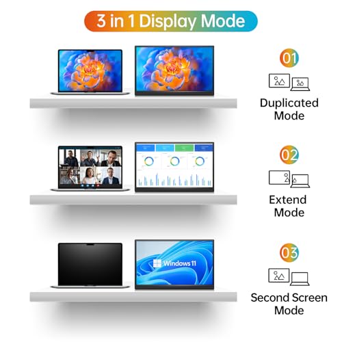 Image of ForHelp 14 Inch Portable Monitor FHD1200P Ultra-Slim for Laptop Monitor, USB-C&HDMI Plug&Play,100% SRGB,Dual Speakers Extender Display. Built-in Stand,for Laptop,PC Phone Xbox PS4 /5