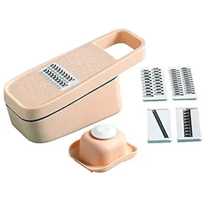 ELBME Manual Vegetable Chopper 4 in 1 with Drain Basket Kitchen Tools Orange