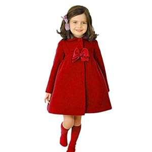 SHOBDW Girls Coats, Kids Baby Bow Ties C...