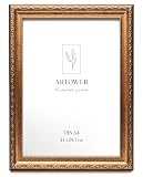 Artower Barock Bilderrahmen Gold DIN A4 21x30 cm Kleine Vintage Antik Fotorahmen mit Acrylglas – Kunststoff Rahmen für Foto, Poster, Kinderzeichnungen, Fotowand, Collage Wand Deko