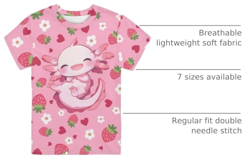 Image of Xhuibop Kids Tshirts Girls Boys 3-16 Years Summer Clothes for Teens Loose Fitting Tops