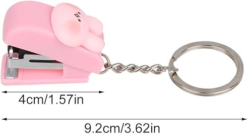 Miniatura 7 de Juego de mini engrapadora, 5 llaveros con 5 grapas, mini engrapadora portátil para oficina