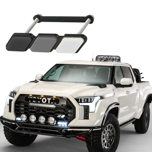Image of ijuicy 1 PC TRD Tri-Color Grille Decor Badge Emblem, Car Truck Label Decoration Accessories, Compatible with Tacoma 4Runner Tundra Sequoia Rav4 Highlander (Black & Gray & White)
