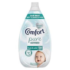 Comfort Pure Ultimate Fresh & Mild Ultra Concentrated Fabric Conditioner Dermatologist-Recommended Gentle Next to Sensitive Skin 58 washes (870 ml)