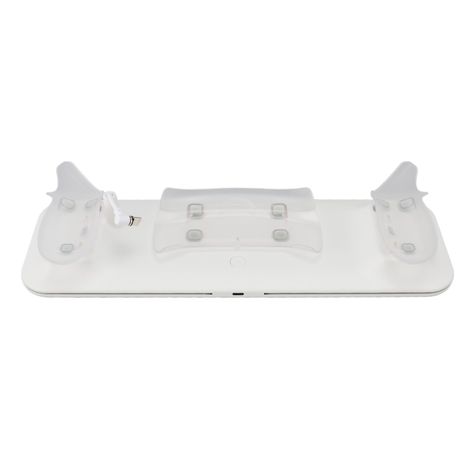 Dock di ricarica per controller visore VR, stazione di ricarica magnetica VR, doppia batteria da 1200 mAh con luce RGB, supporto in plastica ABS per 2 visori per occhiali Meta VR (Bianca)