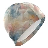 susiyo Abstrat Floral Mens Swim Caps Polyester Swimming Hat for Adult and Youth