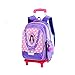 Durable Universal Wheel Trolley Borsa da Viaggio Leggera Staccabile 6 Ruote Trolley Bag Studenti Scale Carrello da Arrampicata Zaino Regolabile con Ampio Spazio di archiviazione Princess Style Stamp