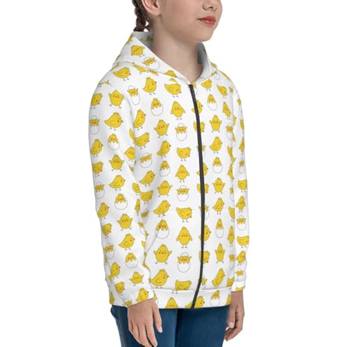 Cute Easter Chickens Kids Pullover Hoodies Boys Zip Up Sweatshirts Girls Athletic Clothes with Pocket4