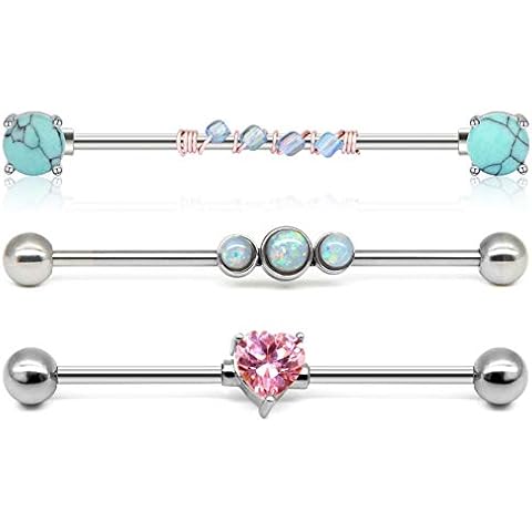 Briana Williams Pendientes Industrial de Acero Quirúrgico 14G 38mm Cover