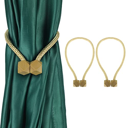 Senbaler 8 Pièces Embrasse pour Rideaux Magnétiques,Aimantée pour Voilages,Forte Force Magnétique,pour Décoration de Maison (Or)