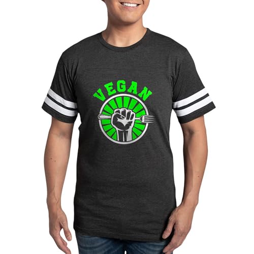 CafePress Vegan Veganism Vegetarian Animal Liberatio T Shirt Men's Football T-Shirt Smoke Gray
