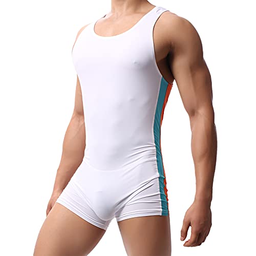 YUFEIDA Men's Athletic Supporters Bodysuit Slim Fit Active Wrestling Leotard Stretchy Base Layers Jumpsuit Boxer Singlet
