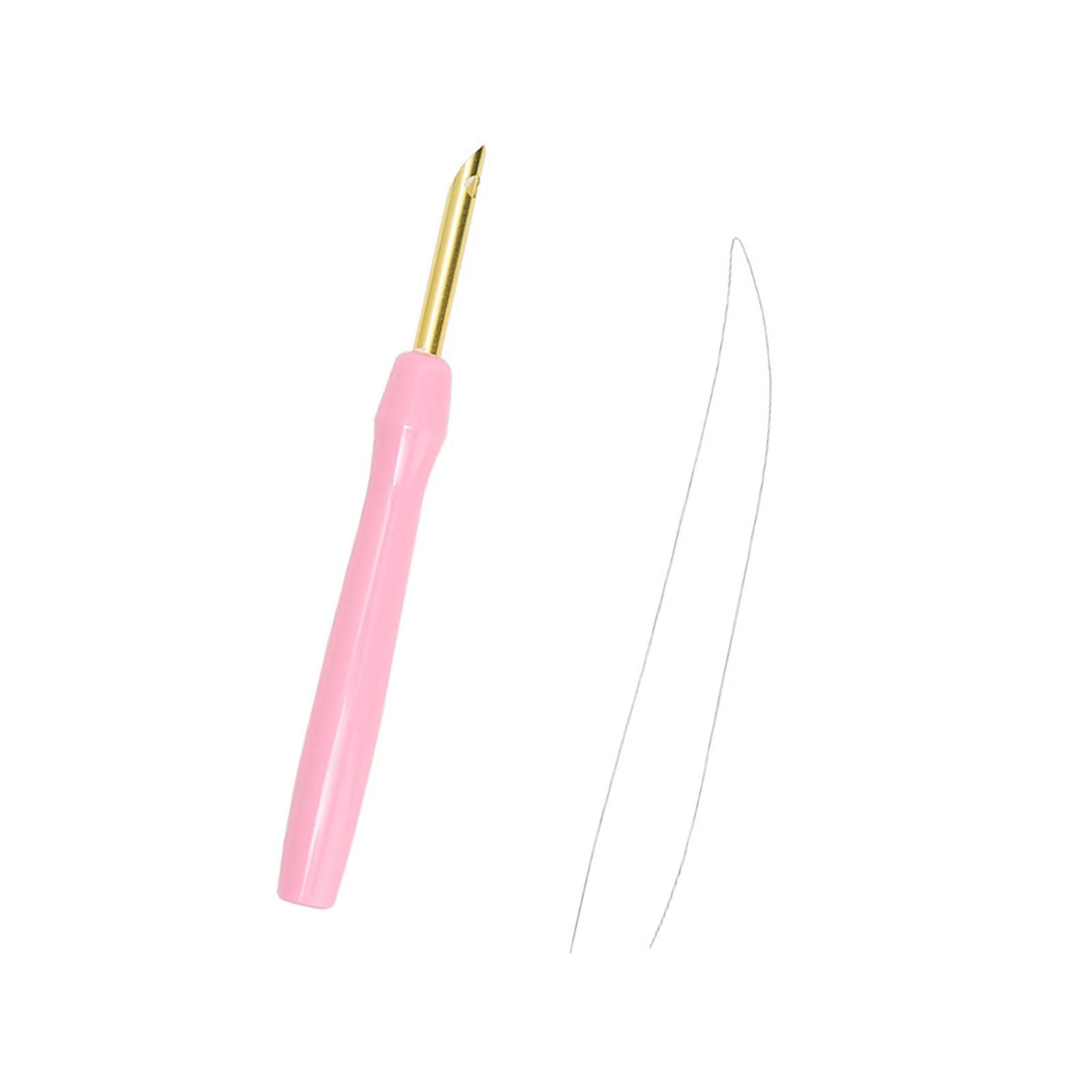 Beginner Punching Needle Tool Wood Handle Punching Needle Tool Embroidery Pen with Threading for Embroidery Stitching