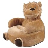 TIENDA EURASIA – Puff Infantil | Material 100% Poliéster | Medidas 45x45x45 cm | Diseño Divertido de Animales | Tacto Suave de Peluche | Asiento Acolchado (León)