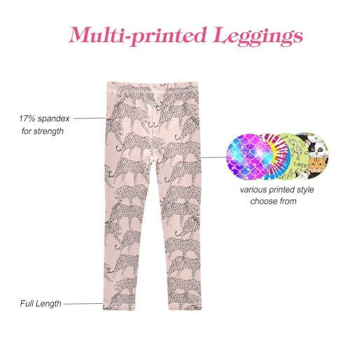 CaTaKu Girls Leggings Spots Wild Animal Leopard Leggings for Girls Kids Athletic Workout Yoga Pants Size 4-10T4