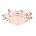 Produktbild PIAOLING Im europäischen Stil Keramik Rose Deckenleuchte, Korean Pastoral Glas Deckenleuchte, warme Balkon Wohnzimmer Junge Mädchen Kinderzimmer Blume Dekoration Beleuchtung (Color : Pink)