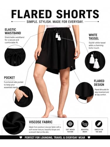 Image of B STORIES Women's Viscose Printed Lounge Culotte Shorts (Pack of 2)